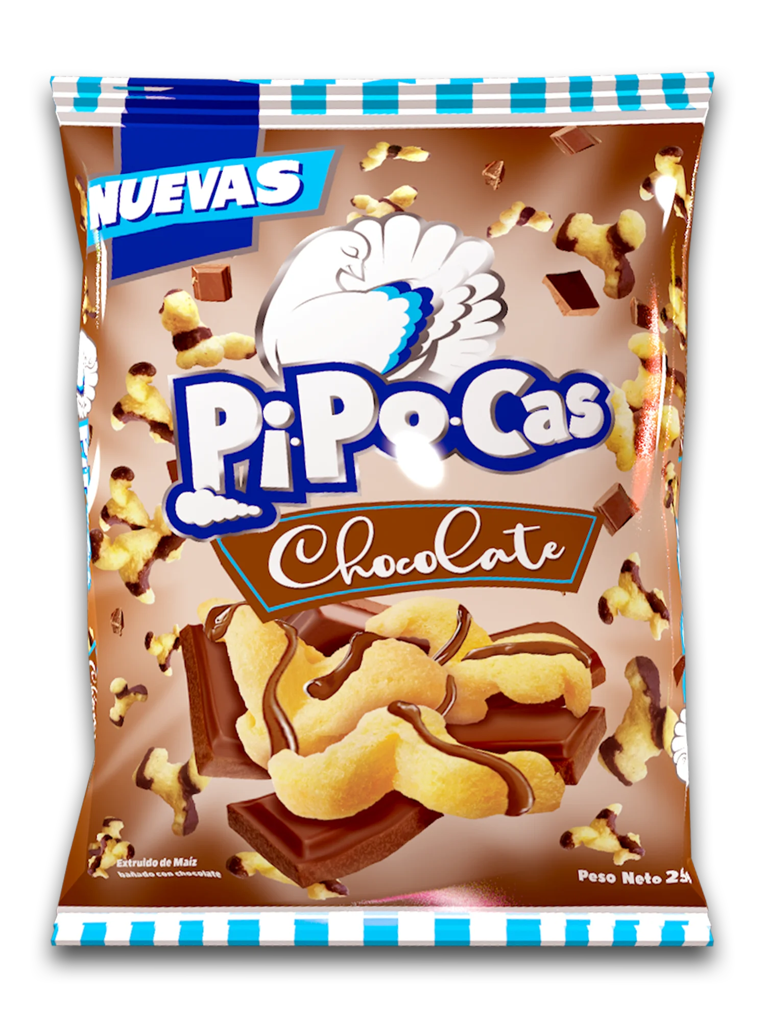 producto snacks dulces pipocas con chocolate